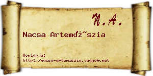 Nacsa Artemíszia névjegykártya